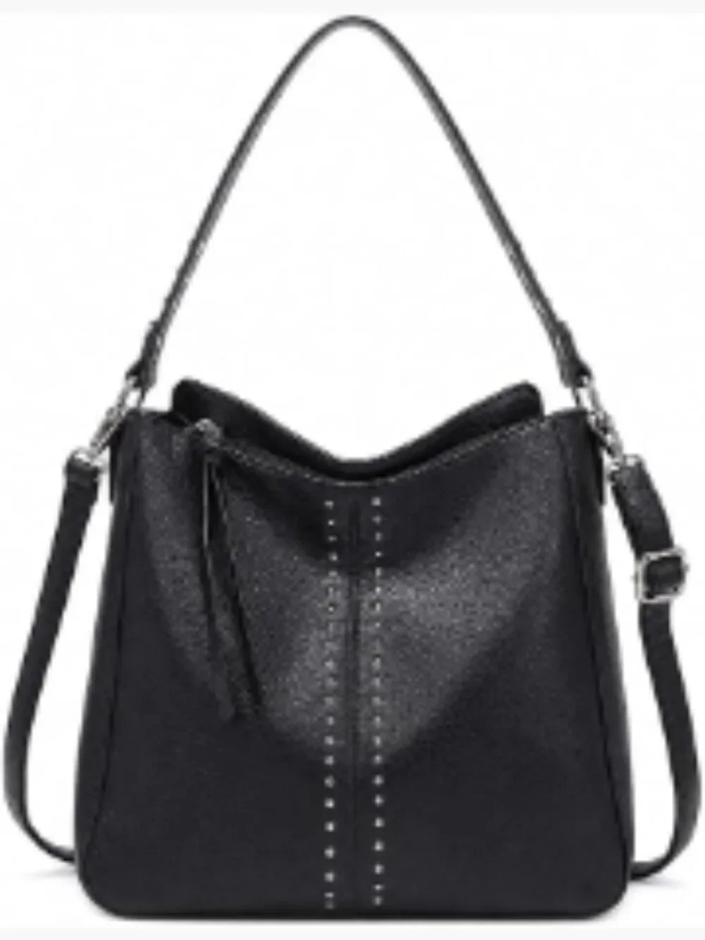 Faux Leather Hobo Bag Crossbody Purse with Detachable Strap
